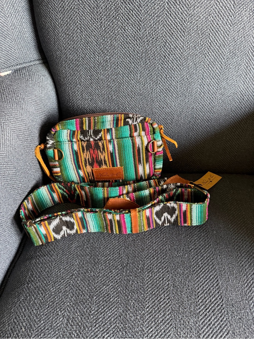 Nena & Co. Multicolor Striped Crossbody Bag small wander Everglades - Picture 2 of 4